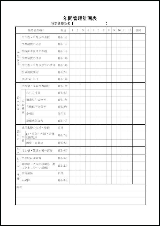 年間管理計画表15